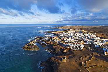 Aerial drone view, El Cotillo, Fuerteventura, Canary Islands, Spain, Atlantic, Europe