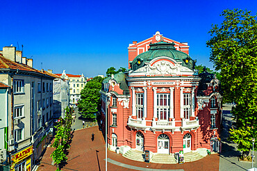 Aerial view by drone of State Opera House, Varna, Bulgaria, Europe