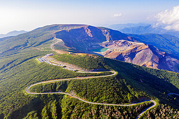 Aerial view of Mount Zao San, Yamagata Prefecture, Honshu, Japan, Asia