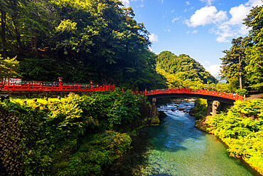 Shinkyo Bashi bridge on Daiya River, Nikko, UNESCO World Heritage Site, Tochigi prefecture, Honshu, Japan, Asia