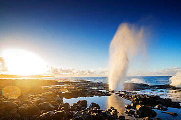 Poipu, blow hole, Kauai Island, Hawaii, United States of America, North America