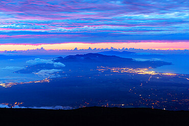 Haleakala National Park, view of west Maui, Maui Island, Hawaii, United States of America, North America