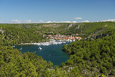 Port of Skradin and boats, Croatia, Europe