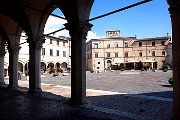 Montefalco Town Hall Square, Montefalco, Umbria, Italy, Europe