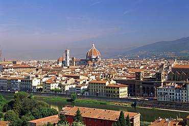 View over the city skyline, Florence, Tuscany, Italy, Europe