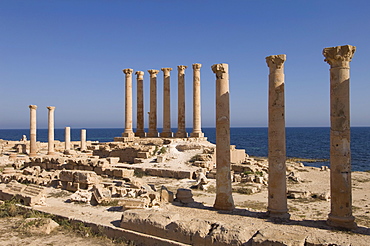 Roman site of Sabratha, UNESCO World Heritage Site, Tripolitania, Libya, North Africa, Africa