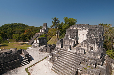 Temple II and Northern Acropolis, Mayan archaeological site, Tikal, UNESCO World Heritage Site, Guatemala, Central America