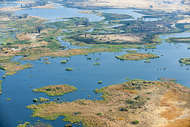 Aerial view of Okavango delta, Botswana, Africa