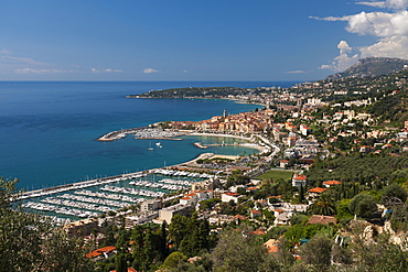 Menton and Cap Martin, Provence-Alpes-Cote d'Azur, French Riviera, France, Mediterranean, Europe 