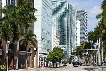 Modern buildings along Biscayne Boulevard, Downtown Miami, Miami, Florida, United States of America, North America