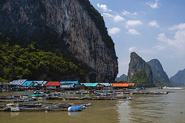 A view of Koh Panyee, one of the region's typical Muslim villages, Thailand, Southeast Asia, Asia