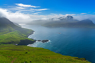 Sorvagsfjordur, Vagar Island, Faroe Islands, Denmark, Europe