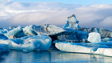 Icebergs in Jokulsarlon glacier lagoon, Iceland, Polar Regions