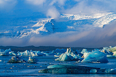 Icebergs in Jokulsarlon glacier lagoon, Iceland, Polar Regions