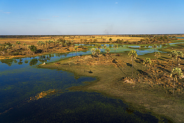 Aerial view of the Okavango Delta, Botswana.