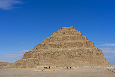 Stepped Pyramid of Djoser, the first pyramid, complex of Saqqara, Egypt.