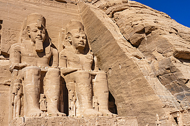 Colossal statues of King Ramses II, Abu Simbel, Egypt.