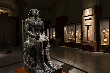 Statue of King Khafre, Egyptian Museum, Cairo, Egypt.