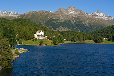 Lake St. Moritz, Canton of Grisons, Switzerland.