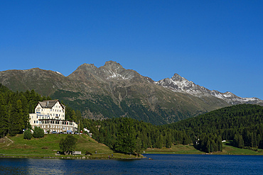 Lake St. Moritz, Canton of Grisons, Switzerland.