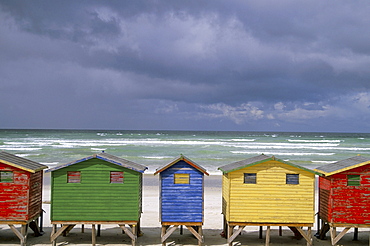 Beach huts, Muizenberg, Cape Peninsula, South Africa, Africa