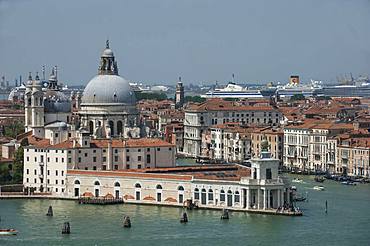 Chiesa Santa Maria Della Salute, Grand Canal, viewed from Chiesa San Giorgio Campanile, UNESCO World Heritage Site, Venice, Veneto, Italy, Europe