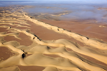 Aerial photo of sand dunes, Skeleton Coast Park, Namibia, Africa