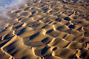 Aerial photo of sand dunes, Skeleton Coast Park, Namibia, Africa