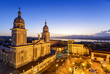 Nuestra Senora de la Asuncion Cathedral at Parque Cespedes, Santiago de Cuba, Cuba, West Indies, Caribbean, Central America