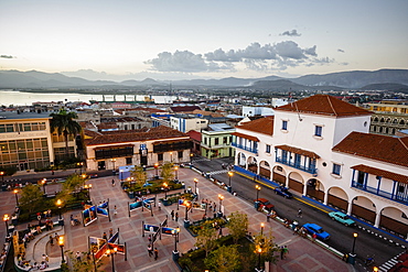 The Ayuntamiento building at Parque Cespedes, Santiago de Cuba, Cuba, West Indies, Caribbean, Central America