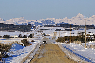 Road near Pincher Creek, Alberta, Canada, North America