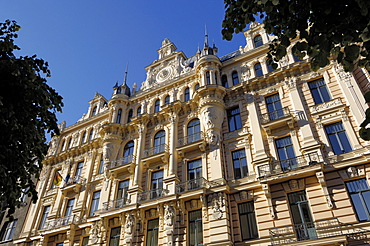 Art Nouveau architecture, 13 Alberta iela, Riga, Lativa, Baltic States, Europe