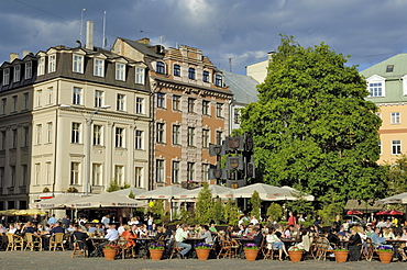 Street cafe, Doma Square, Riga, Latvia, Baltic States, Europe