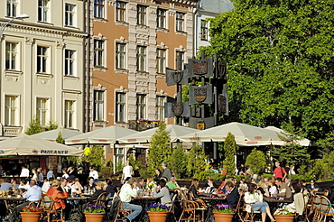 Street cafe, Doma Square, Riga, Latvia, Baltic States, Europe