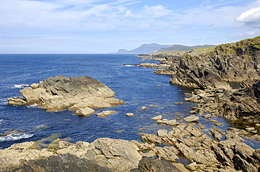 View of coastline from the Atlantic Drive, Achill Island, County Mayo, Connacht, Republic of Ireland (Eire), Europe