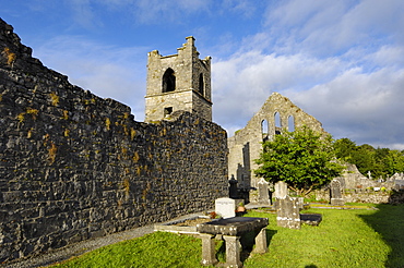 Church and Cong Abbey, County Mayo, Connacht, Republic of Ireland, Europe