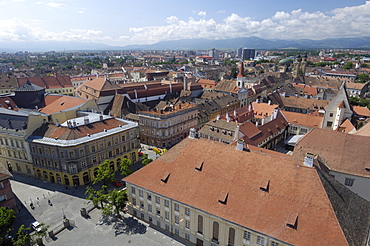 Sibiu from the Evangelical Cathedral tower, Sibiu, Transylvania, Romania, Europe