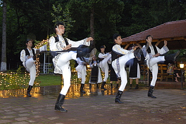 Traditional folk dancing, Sighisoara, Transylvania, Romania, Europe