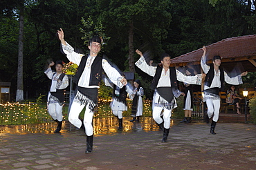 Traditional folk dancing, Sighisoara, Transylvania, Romania, Europe