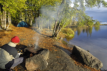 Camp on Malberg Lake, Boundary Waters Canoe Area Wilderness, Superior National Forest, Minnesota, United States of America, North America