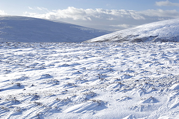 Cairngorm Mountains in winter snow, near Lecht Ski Area, Tomintoul, Highlands, Scotland, United Kingdom, Europe