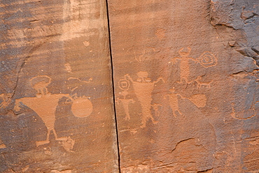 Indian Pictographs, Potash Road, near Moab, Utah, United States of America, North America