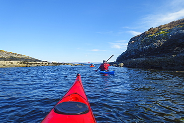 Sea kayaking around the Inner Hebrides, Scotland, United Kingdom, Europe