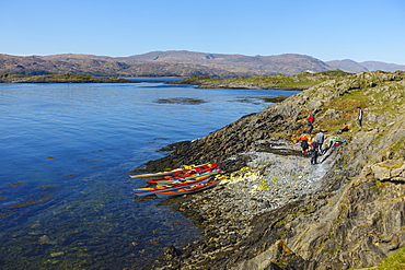 Sea kayaking around the Inner Hebrides, Lismore, Scotland, United Kingdom, Europe