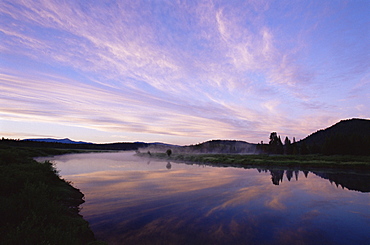 Oxbow Bend at dawn, Grand Teton National Park, Wyoming, United States of America, North America