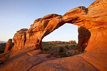 Broken Arch at dawn, Arches National Park, Utah, United States of America, North America