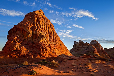 Butte at first light, Coyote Buttes Wilderness, Vermilion Cliffs National Monument, Arizona, United States of America, North America