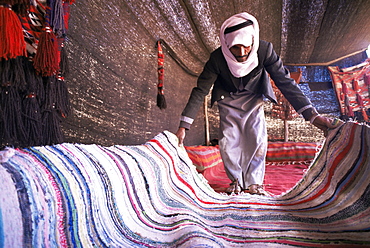 Inside a Bedouin tent, Sinai, Egypt, North Africa, Africa