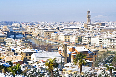 View of city from Piazzale Michelangelo, Florence, UNESCO World Heritage Site, Tuscany, Italy, Europe