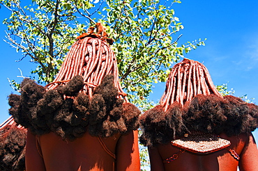 Hairstyle of Himba women, Kaokoveld, Namibia, Africa